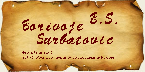Borivoje Šurbatović vizit kartica